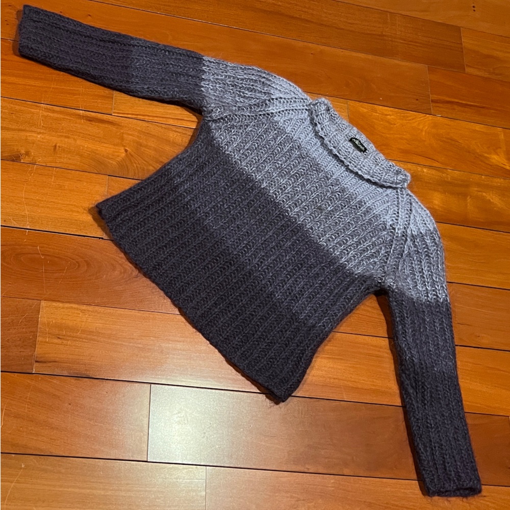 Women’s WILLISMITH Mohair Blend Ombré Design Knit Crew Neck Sweater Sz.L